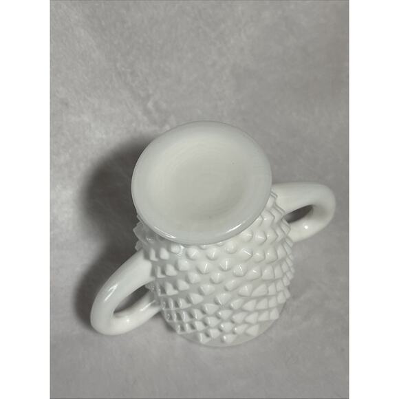 Vintage Milk Glass "Hobnail" Footed Sugar - Picture 4 of 5